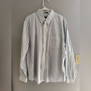 Eddie Bauer Mens Wrinkle Resistant Button Up Shirt SZ XL Multi Striped Cotton